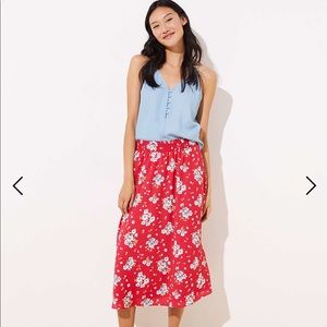 LOFT FLORAL SMOCKED MAXI SKIRT